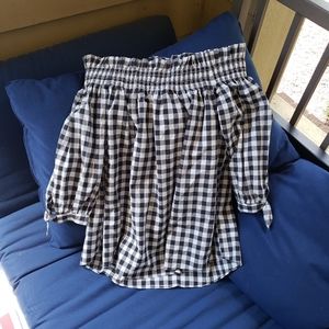 kate spade Black and White Gingham Blouse